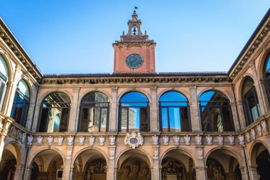 Archiginnasi - historic main building of University in Bologna city, Italy, view from inner court clipart
