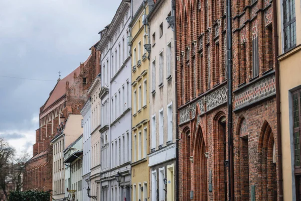 Edifícios Residenciais Parte Antiga Cidade Histórica Torun Centro Norte Polônia — Fotografia de Stock