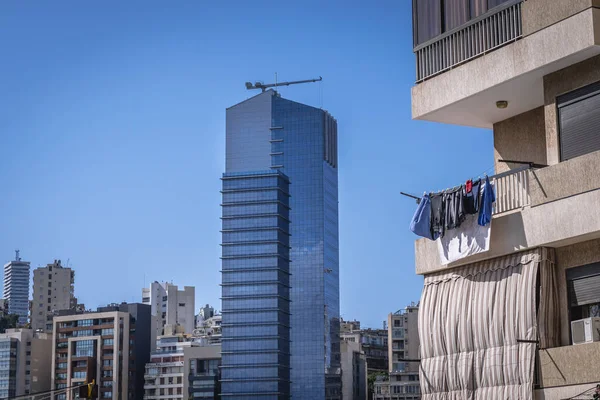 Arranha Céu Moderno Beirute Capital Líbano Vista Sin Fil Cidade — Fotografia de Stock
