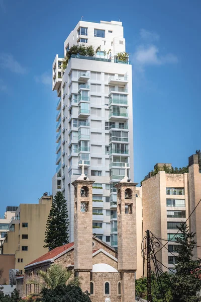 Edifício Apartamentos Modernos Chuech Maron Centre Ville Beirute Central District — Fotografia de Stock