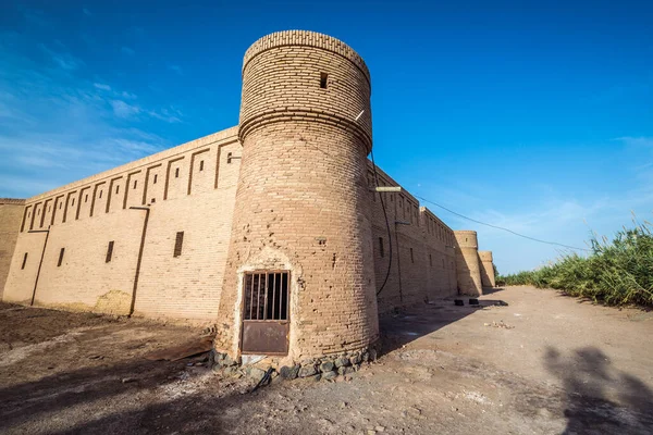 Murs Hôtel Dans Caravansarai Historique Sur Désert Maranjab Iran — Photo
