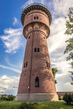 Exterior of Historic water tower in Gizycko town, Warmia and Mazury region of Poland clipart