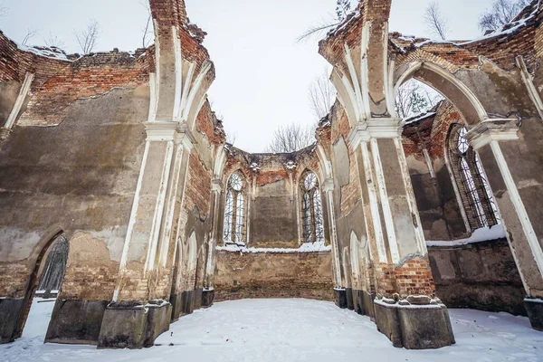 Pozůstatky Kostela Antonína Zničené Němci Během Druhé Světové Války Jalowce — Stock fotografie
