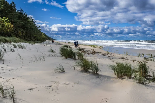 Katy Rybackie Polonia Settembre 2020 Vista Sulla Spiaggia Del Villaggio — Foto Stock