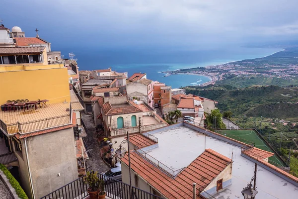 Castelmola Italie Mai 2019 Maisons Dans Ville Castelmola Giardini Naxos — Photo