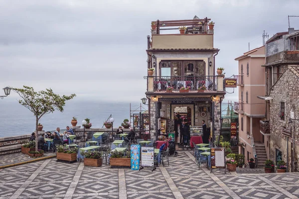 Castelmola Italien Mai 2019 Sankt Antonio Platz Castelmola Auf Sizilien — Stockfoto