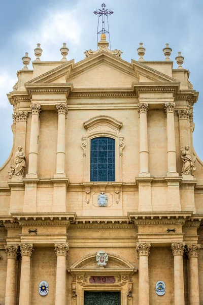 Detalles Catedral Católica Parte Histórica Ciudad Noto Sicilia Italia — Foto de Stock