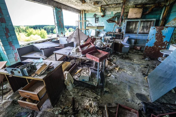 Antigua Fábrica Júpiter Pripyat Ciudad Abandonada Zona Exclusión Chernobyl Ucrania —  Fotos de Stock