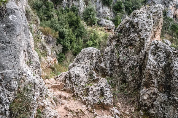 Path Rocks Kadisha Valley Also Spelled Qadisha Lebanon — Stock Photo, Image