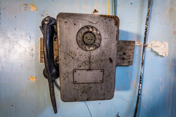 Old Telephone Jupiter Factory Pripyat Abandoned City Chernobyl Exclusion Zone — Stock Photo, Image