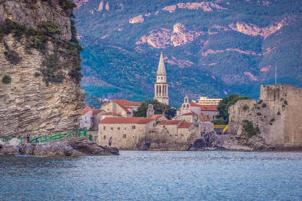 Budva Montenegro Maio 2017 Vista Praia Mogren Parte Antiga Cidade — Fotografia de Stock