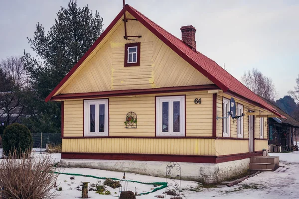 Kruszyniany Polonia Gennaio 2018 Cottage Tradizionale Legno Nel Villaggio Kruszyniany — Foto Stock