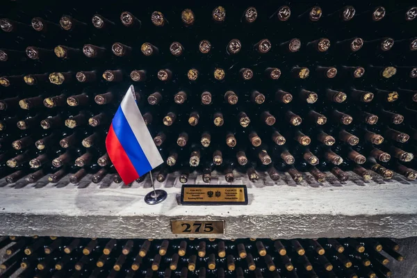 Cricova Moldávia Julho 2019 Coleção Vinhos Vladimir Putin Adegas Subterrâneas — Fotografia de Stock