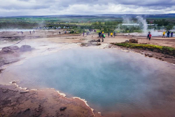 Haukadalur Island Juni 2018 Varm Källa Haukadalurdalen Geotermiskt Område — Stockfoto