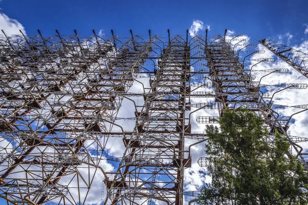 Grote Oude Sovjet Duga Radar Verlaten Militaire Basis Tsjernobyl Exclusion — Stockfoto