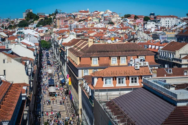 Lizbona Portugalia Października 2018 Ulica Rua Agusta Widok Łuku Triumfalnego — Zdjęcie stockowe