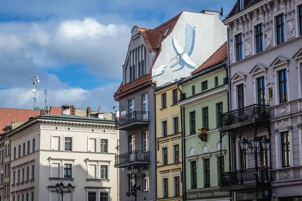 Torun Polonia Febrero 2019 Casas Adosadas Plaza Principal Parte Histórica — Foto de Stock