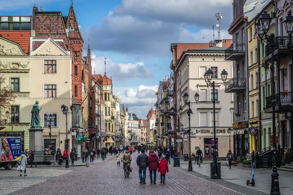 Torun Polonia Febrero 2019 Casas Adosadas Alrededor Plaza Principal Parte — Foto de Stock