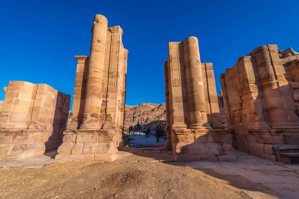 Petra Jordanie Décembre 2018 Restes Porte Hadrien Pétra Ville Historique — Photo