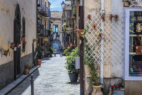 Randazzo Olaszország 2019 Május Dei Lanza Street Randazzo Town Sicily — Stock Fotó