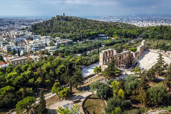 Одеон Герода Аттика Древней Цитадели Акрополя Афинах Греция — стоковое фото