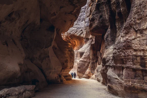 Petra Jordanien Dezember 2018 Siq Schlucht Der Historischen Und Archäologischen — Stockfoto