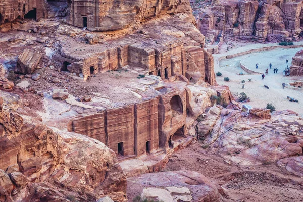 Petra Ürdün Aralık 2018 Petra Daki Cephe Sokağı Olarak Adlandırılan — Stok fotoğraf