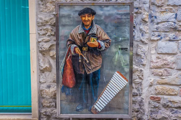 San Sebastian Spanien Januar 2019 Porträt Straßenmusiker Txantxillo San Sebastian — Stockfoto