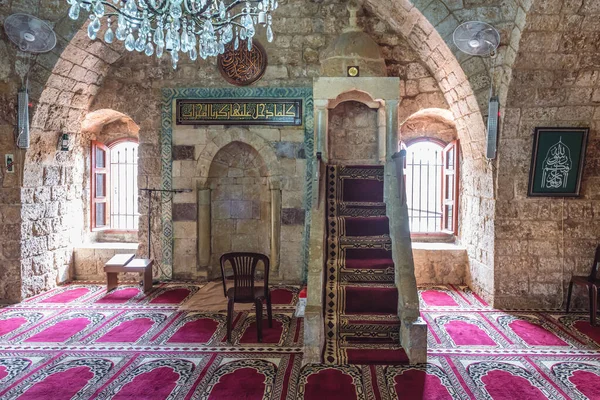 Byblos Líbano Março 2020 Mihrab Minrab Mesquita Sultan Abdul Majid — Fotografia de Stock