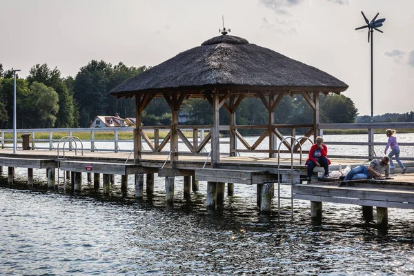 Kretowiny Polsko Září 2020 Dřevěné Molo Pro Turisty Kretowinách Vesnička — Stock fotografie