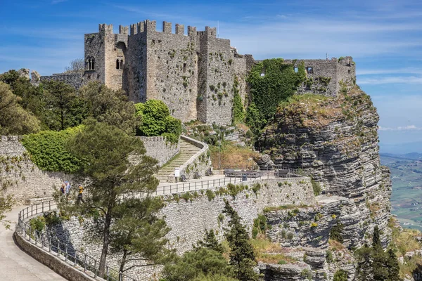 stock image Remains of Norman castle , called Venus castle in Erice, small town in Trapani region of Sicily Island in Italy