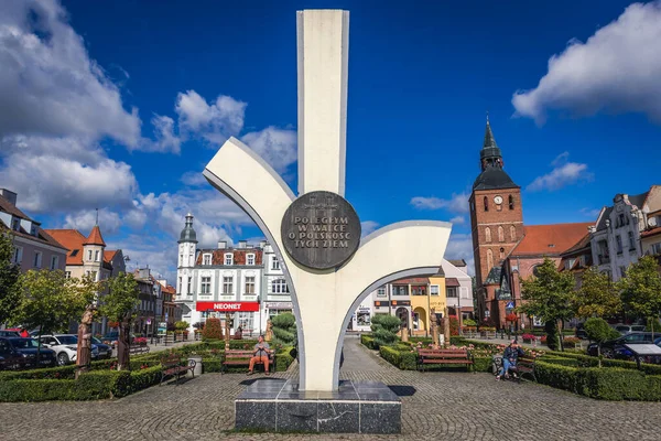 Biskupiec Polonia Agosto 2017 Monumento Los Luchadores Polacos Por Libertad —  Fotos de Stock