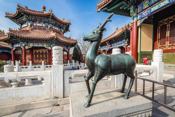 Beijing Kina Februar 2019 Deer Statue Imperial Longevity Palace Shouhuang - Stock-foto