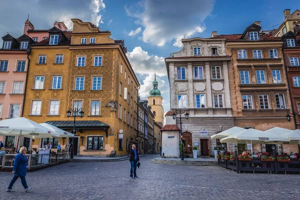 Varsovia Polonia Mayo 2016 Edificios Plaza Del Castillo Casco Antiguo — Foto de Stock