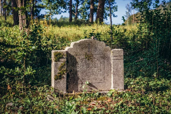 Ornowo Polska Września 2019 Stare Groby Opuszczonym Cmentarzu Wsi Ornowo — Zdjęcie stockowe