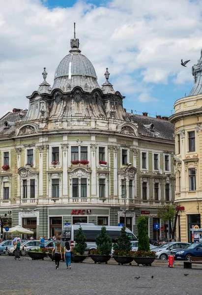 Cluj Napoca Rumania Julio 2016 Los Llamados Edificios Gemelos Calle —  Fotos de Stock