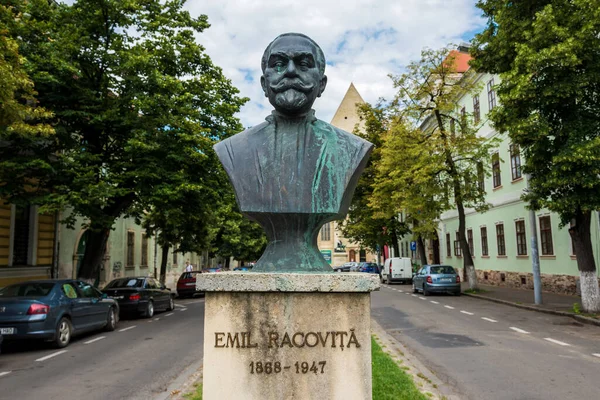 Cluj Napoca Romênia Julho 2016 Busto Emil Racovita Cidade Cluj — Fotografia de Stock