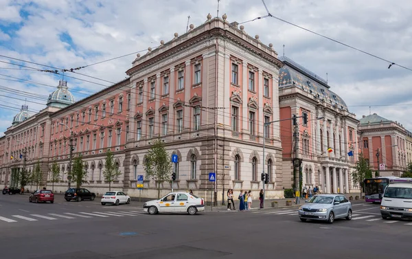 Cluj Napoca Rumania Julio 2016 Esquina Del Palacio Justicia Corte —  Fotos de Stock