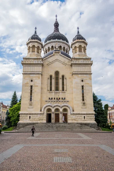 Cluj Napoca Romênia Julho 2016 Vista Frontal Catedral Ortodoxa Dormição — Fotografia de Stock