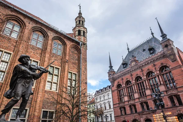 Torun Polônia Fevereiro 2019 Raftsman Fountain Flisak Lado Antiga Câmara — Fotografia de Stock