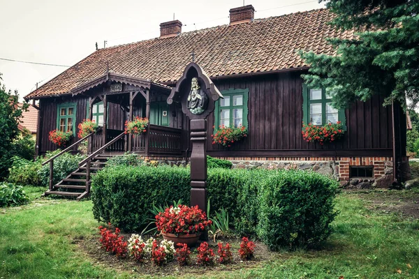 Piecki Polonia Agosto 2018 Casa Tradicional Madera Mediados Del Siglo — Foto de Stock