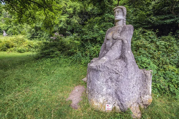 Magura Rumania Julio 2019 Estatua Piedra Campamento Esculturas Magura Cerca — Foto de Stock