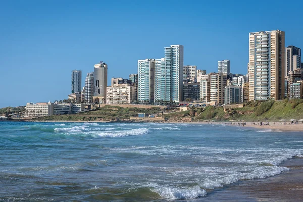 Beirut Lebanon March 2020 Buildings Seen Ramlet Baida Beach Mediterranean — Stock Photo, Image