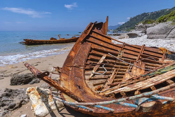 Naufrage Agios Gordios Village Villégiature Sur Côte Ouest Île Corfou — Photo