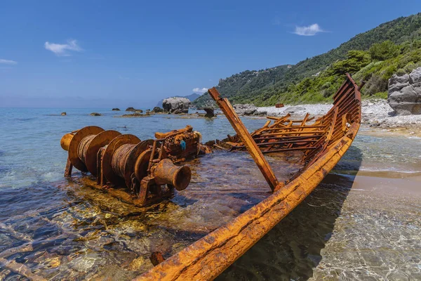 Naufrage Agios Gordios Village Villégiature Sur Côte Ouest Île Corfou — Photo