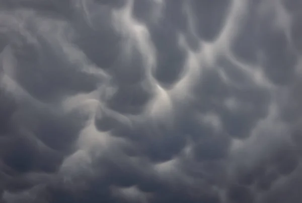 Espetacular Mammatus Clouds Mammatocumulus Sobre Varsóvia Capital Polónia — Fotografia de Stock