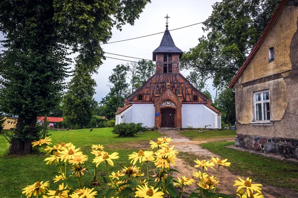 19Th Century Evangeliska Kyrkan Augsburg Bekännelse Ransk Byn Mazury Regionen — Stockfoto