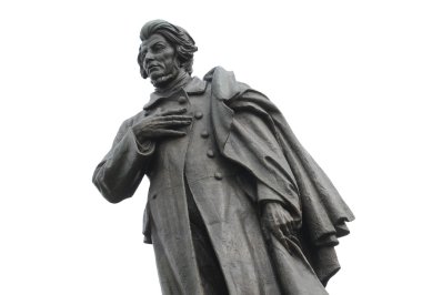Adam Mickiewicz statue in Warsaw, Poland clipart