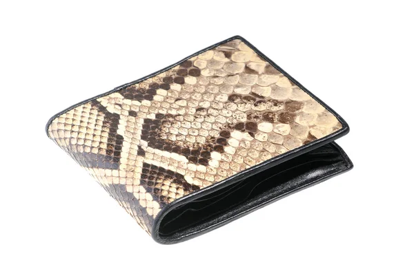 Python leather wallet - illegal endangered species product — Stock Photo, Image