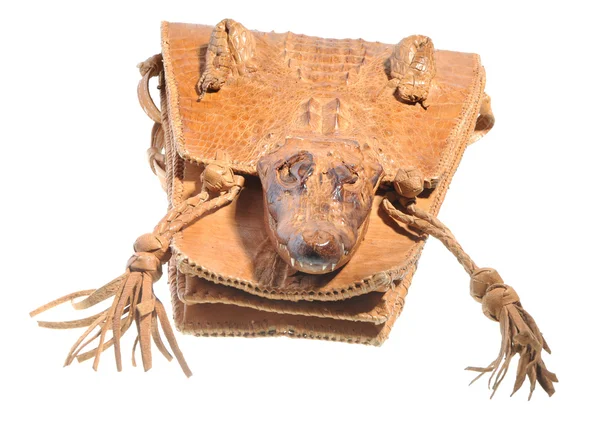 Illegal crocodile leather handbag — Stock Photo, Image